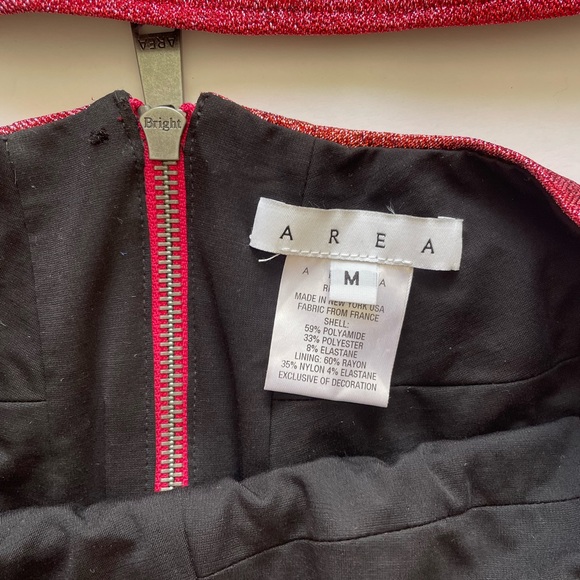 AREA Banded Crop Top Hot Booty Short Set Red Pink - Picture 5 of 8